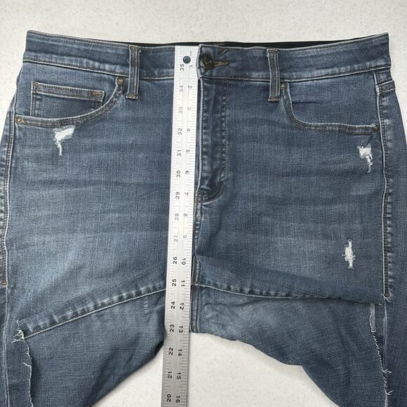 Lularoe Shorts Womens 32 US 14 Skinny Bermuda Cut Off Blue Denim Tummy Panel - Picture 4 of 10